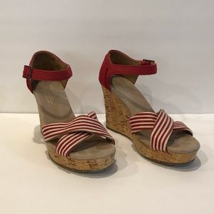 TOMS ankle strap wedges